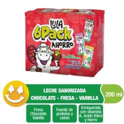 Leche saborizada UHT Lula 200ml 6 pack