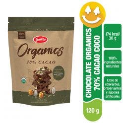 Chocolate Gallito Organics 70% Cacao Coco 120 g